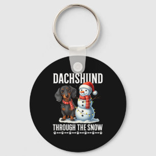Ugly Dachshund Christmasthrough The Snow Gift Chri Key Ring