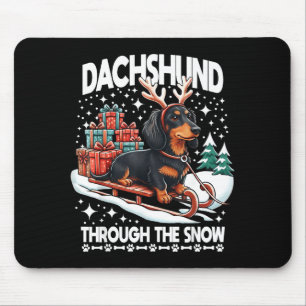 Ugly Dachshund Christmasthrough The Snow Gift Chri Mouse Mat
