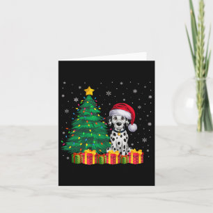Ugly Dalmatian Santa Hat Christmas Lights Dog Love Card