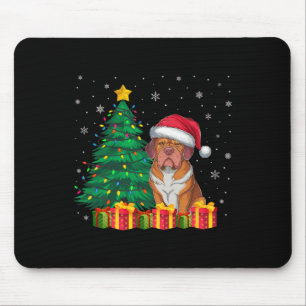 Ugly Dogue De Bordeaux Santa Hat Christmas Lights Mouse Mat