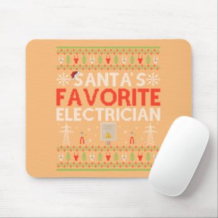 Ugly Electrician Xmas Gift Santa Loves Electrician Mouse Mat