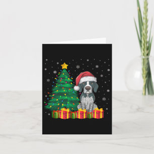 Ugly English Pointer Santa Hat Christmas Lights Do Card