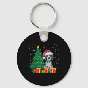 Ugly English Pointer Santa Hat Christmas Lights Do Key Ring
