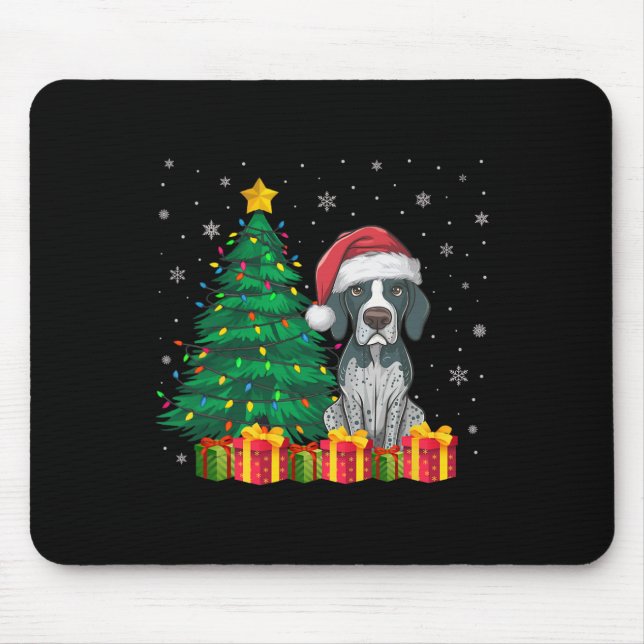 Ugly English Pointer Santa Hat Christmas Lights Do Mouse Mat (Front)