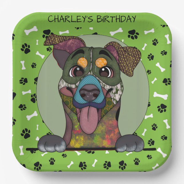 Ugly face Entlebucher Mountain Dog birthday   Paper Plate (Front)