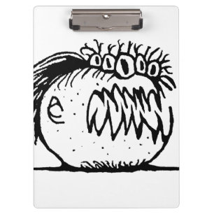 Ugly fantasy monster drawing clipboard