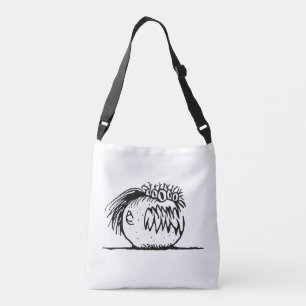 Ugly fantasy monster drawing crossbody bag