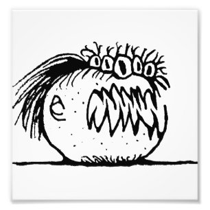 Ugly fantasy monster drawing photo print