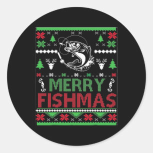 Ugly Fishing Christmas Byb Fish Apparel  Classic Round Sticker