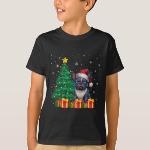 Ugly French Bulldog Santa Hat Christmas Lights Dog T-Shirt