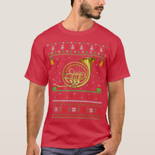 Ugly French Horn Music Lover Lighting French Horn T-Shirt