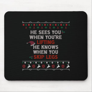 Ugly Funny Christmas Sweater Style Lifting Fitness Mouse Mat