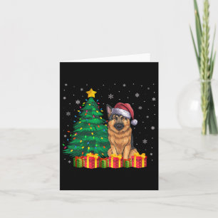 Ugly German Shepherd Santa Hat Christmas Lights Do Card