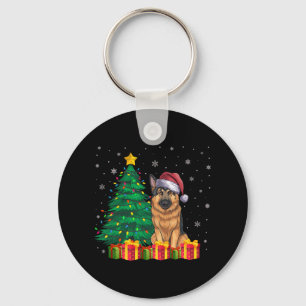 Ugly German Shepherd Santa Hat Christmas Lights Do Key Ring