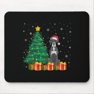 Ugly Great Dane Santa Hat Christmas Lights Dog Lov Mouse Mat