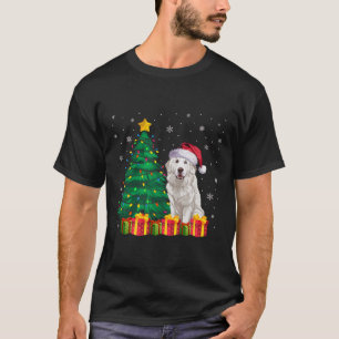 Ugly Great Pyrenees Santa Hat Christmas Lights Dog T-Shirt