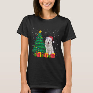 Ugly Great Pyrenees Santa Hat Christmas Lights Dog T-Shirt
