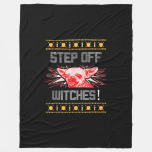 Ugly Halloween Sweater Chihuahua Step Off Witches Fleece Blanket