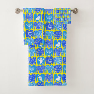 Ugly Hannukah Sweaters Holiday Pattern Bath Towel Set