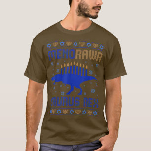 Ugly Hanukkah Boys Menorah Chanukah Dinosaur Menor T-Shirt