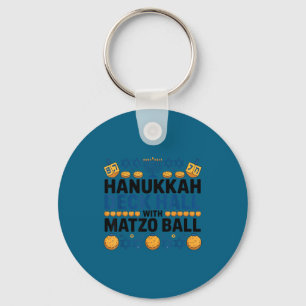 Ugly Hanukkah Deck Hall With Matzo Ball Chanukah Key Ring