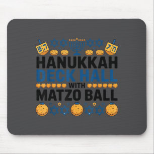 Ugly Hanukkah Deck Hall With Matzo Ball Chanukah  Mouse Mat
