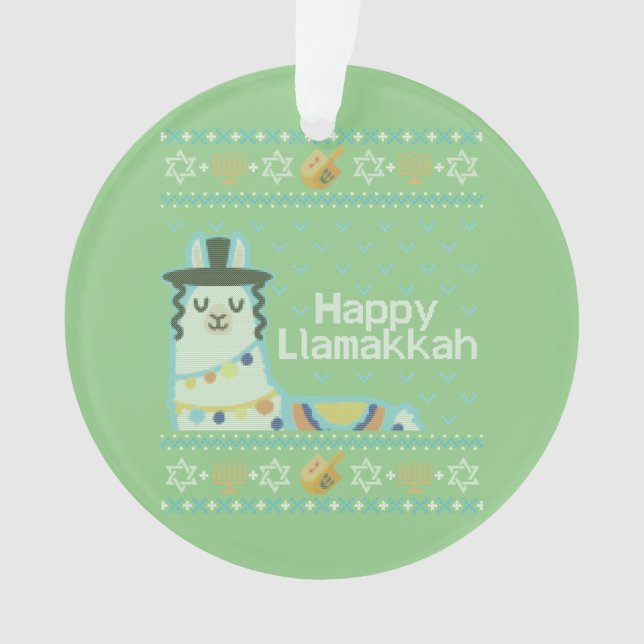 Ugly Hanukkah Llama Llamakkah Ornament (Front)