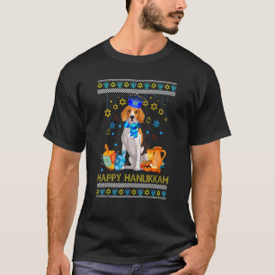 Ugly Hanukkah Sweater Jewish Beagle Dog Menorah