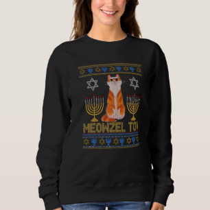 Ugly Hanukkah Sweater Meowzel Tov Chanukah Jewish 
