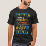 Ugly Hanukkah Sweater Nice Naughty Jewish Kids Gir<br><div class="desc">Ugly Hanukkah Sweater Nice Naughty Jewish Kids Girl Women</div>