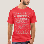 Ugly Hanukkah Sweater T-shirt Chanukah Menora<br><div class="desc">Ugly Hanukkah Sweater T-shirt Chanukah Menora .</div>