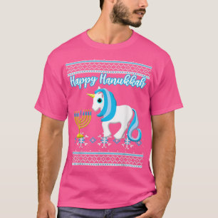 Ugly Hanukkah Unicorn Menorah T-Shirt