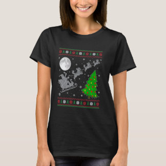 Ugly Havanese Dog Xmas Tree Santa Riding Havanese  T-Shirt