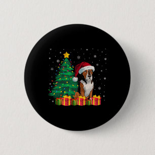 Ugly Heeler Santa Hat Christmas Lights Dog Lover X 6 Cm Round Badge
