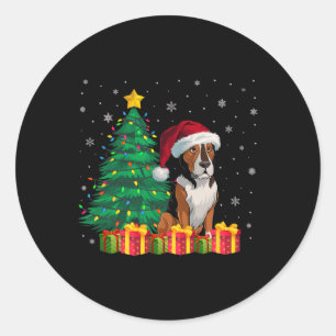 Ugly Heeler Santa Hat Christmas Lights Dog Lover X Classic Round Sticker