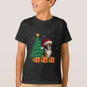 Ugly Heeler Santa Hat Christmas Lights Dog Lover X T-Shirt