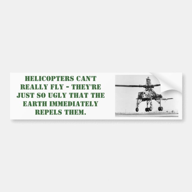 Ugly Helicopter Bumper Sticker (Front)