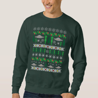 Ugly Holiday Christmas Aliens & UFOs Sweatshirt