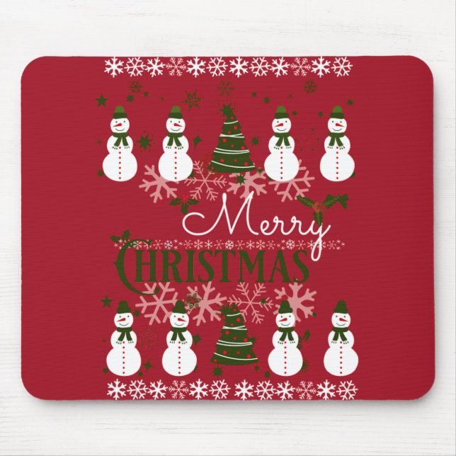 Ugly Holiday Sweater Merry Christmas Mouse Mat (Front)
