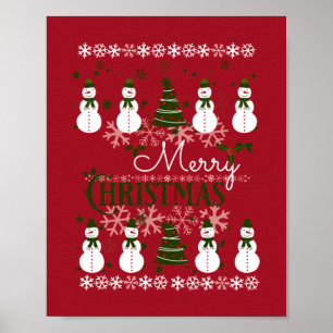 Ugly Holiday Sweater Merry Christmas Poster