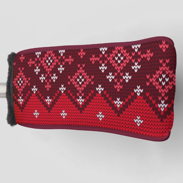 Ugly Holidays Sweater Folk Pattern Golf Head Cover (Front)
