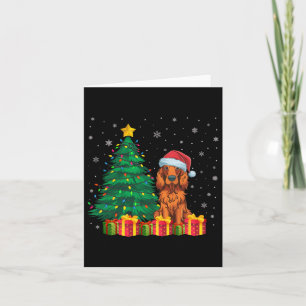 Ugly Irish Setter Santa Hat Christmas Lights Dog L Card