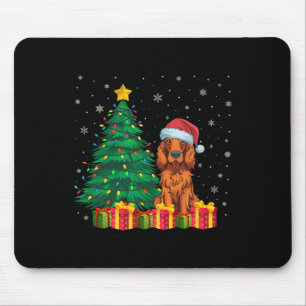 Ugly Irish Setter Santa Hat Christmas Lights Dog L Mouse Mat