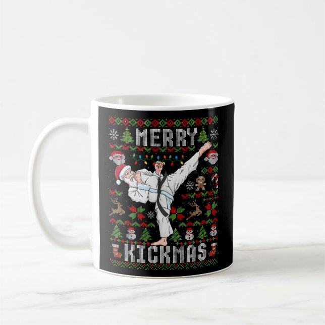 Ugly Karate Santa Claus Martial Coffee Mug (Left)