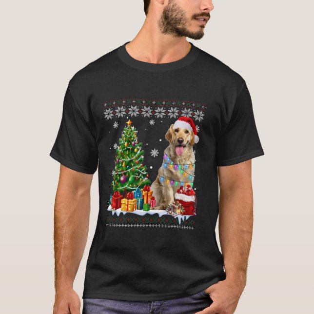 Ugly Labrador Retriever Dog Santa Hat Christmas Tr T-Shirt (Front)