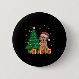 Ugly Labrador Santa Hat Christmas Lights Dog Lover 6 Cm Round Badge