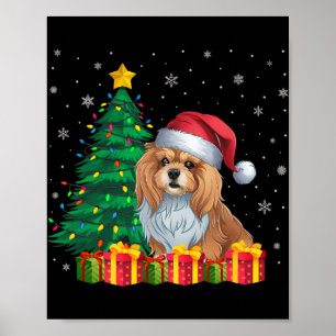 Ugly Lhasa Apso Santa Hat Christmas Lights Dog Lov Poster