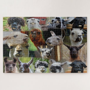 Ugly Llama Photo Collage 16 Pictures Jigsaw Puzzle