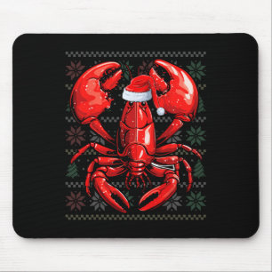 Ugly Lobster Lover Wearing Santa Hat Xmas Lobster  Mouse Mat