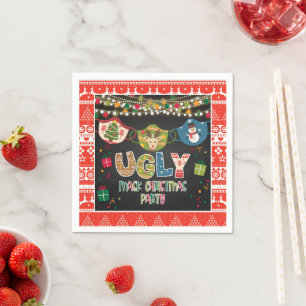 Ugly Mask Christmas Party Napkin